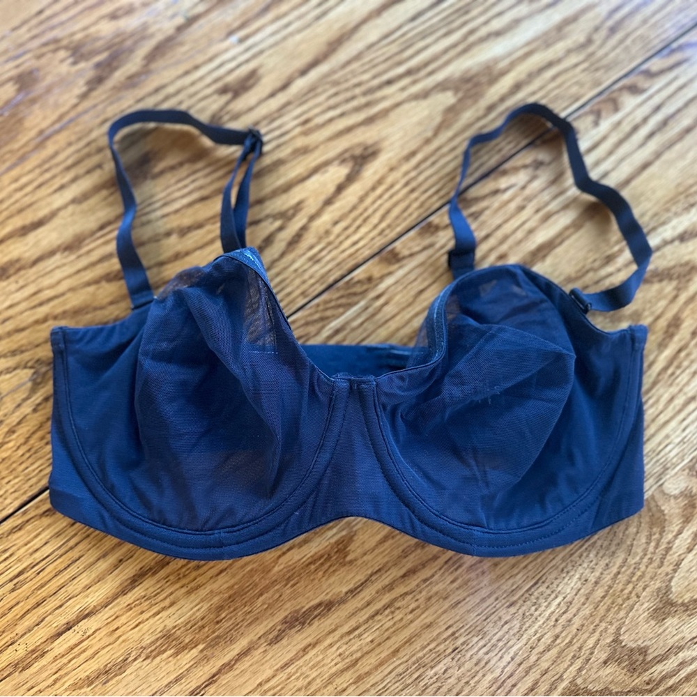 SKIMS Ultra Fine Mesh Strapless/Convertible Bra, 34D Onyx *Never Worn*